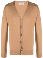 John Smedley cardigan en mérinos à col v - Marron