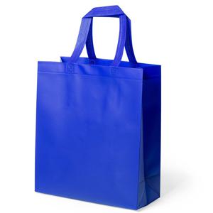 Draagtas/schoudertas/boodschappentas met hengsels - blauw - 35 x 40 x 15 cm - polyester