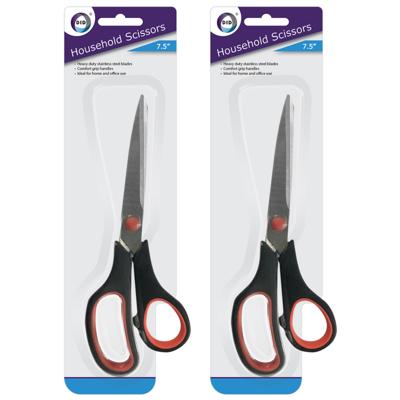 Huishoud/keuken schaar - Set van 2x stuks - metaal/kunststof - 19 cm