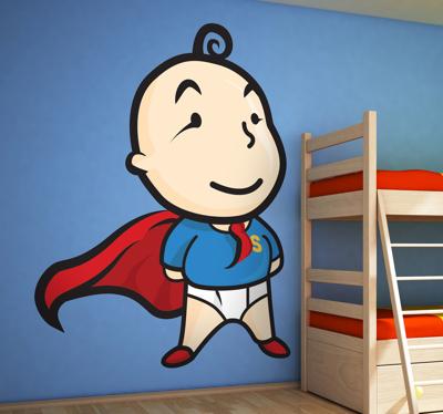 Sticker kinderkamer superheld baby