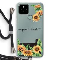 Zonnebloemen: Pixel 5 Transparant Hoesje met koord
