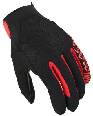 MACNA Obtain Leather, Motorhandschoenen zomer, Zwart Rood