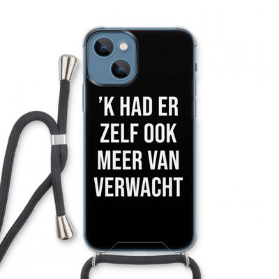 Meer verwacht - Zwart: iPhone 13 mini Transparant Hoesje met koord