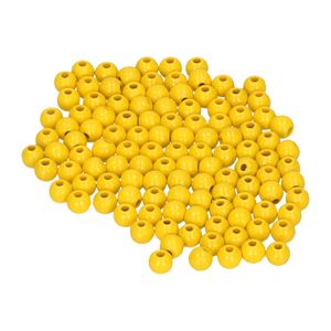 115x stuks gele houten kralen 6 mm   -