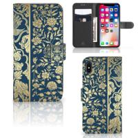 Apple iPhone Xs Max Hoesje Beige Flowers Apple iPhone Xs Max Hoesje Beige Flowers