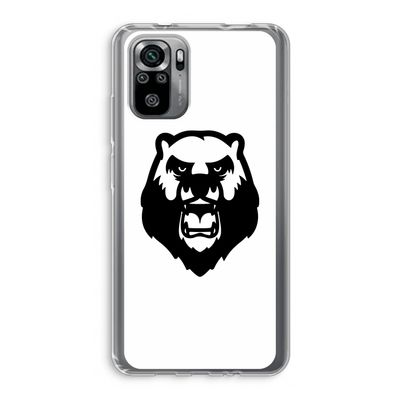 Angry Bear (white): Xiaomi Redmi Note 10S Transparant Hoesje
