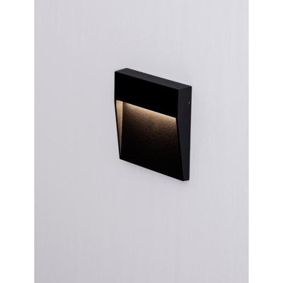 Lyora Vierkante wandlampFem zwart - 9136440