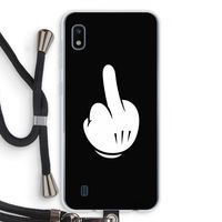 Middle finger black: Samsung Galaxy A10 Transparant Hoesje met koord