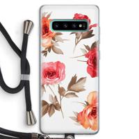 Roosjes: Samsung Galaxy S10 Plus Transparant Hoesje met koord