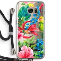 Papegaaien: Samsung Galaxy S7 Edge Transparant Hoesje met koord