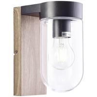 Brilliant Cabar 96372/76 Buitenlamp (wand) E27 Hout (donker), Zwart