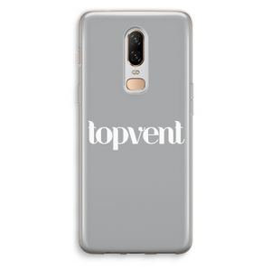 Topvent Grijs Wit: OnePlus 6 Transparant Hoesje