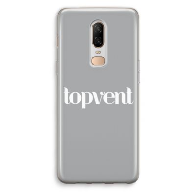 Topvent Grijs Wit: OnePlus 6 Transparant Hoesje