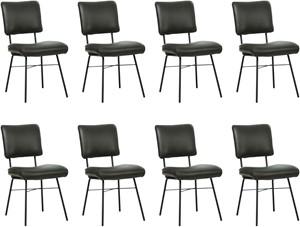 Set van 8 Leren eetkamerstoelen Solid - Echt leer, Industrieel, Comfortabel en kies uit meer dan 150+ kleuren - Ontdek de Vele Leersoorten en Kleuren bij ShopX