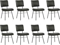 Set van 8 Leren eetkamerstoelen Solid - Echt leer, Industrieel, Comfortabel en kies uit meer dan 150+ kleuren - Ontdek de Vele Leersoorten en Kleuren bij ShopX
