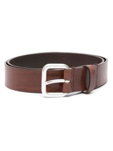 Diesel Oval-D logo-plaque leather belt - Marron