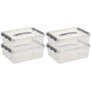 6x Opberg boxen/opbergdozen 10 liter 40 x 30 x 11 cm kunststof