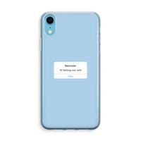 Reminder: iPhone XR Transparant Hoesje Reminder: iPhone XR Transparant Hoesje