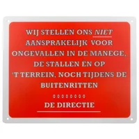 Bord: niet aansprakelijk