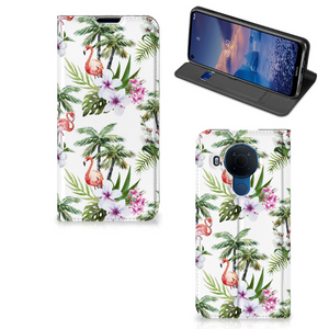 Nokia 5.4 Hoesje maken Flamingo Palms