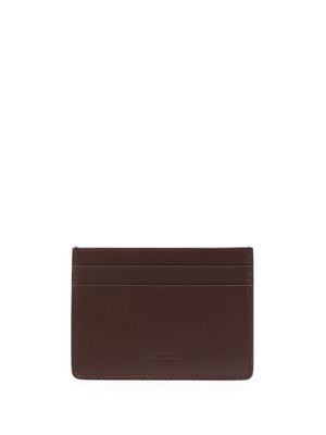Jil Sander porte-cartes en cuir à logo embossé - Marron