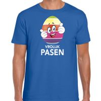 Paasei met duimen schuin omhoog vrolijk Pasen t-shirt blauw voor heren - Paas kleding / outfit - thumbnail