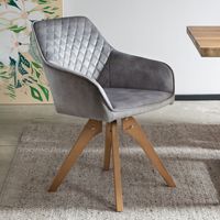 Artistiq Eetkamerstoel 'Mercur' Velvet, kleur grijs