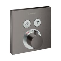 Thermostaat Afbouwdeel ShowerSelect HansGrohe Voor 2 Functies Geborsteld Zwart Chroom - thumbnail