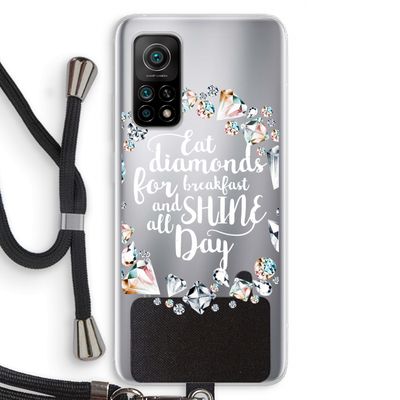 Diamonds: Xiaomi Mi 10T 5G Transparant Hoesje met koord