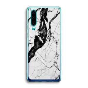 Witte marmer 2: Huawei P30 Transparant Hoesje