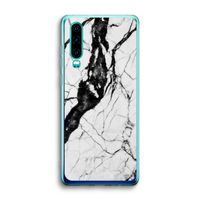 Witte marmer 2: Huawei P30 Transparant Hoesje