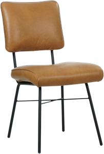 Cognac leren industriële design eetkamerstoel Solid - Granada leer Sahara (cognac leer)