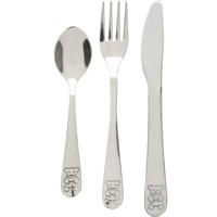 Bestekset met Beer - Cutlery for Kids - 3-delig - zilver - RVS - voor kinderen