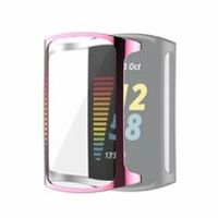Fitbit Charge 5 & 6 siliconen case (volledig beschermd) - Roze
