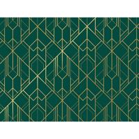 Cadeaupapier 50cm 100m 80gr/m Geometrisch groen / goud