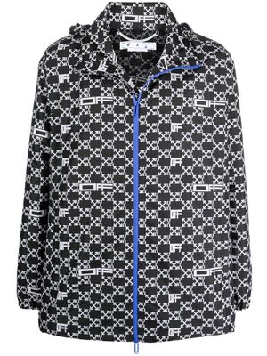 Off-White coupe-vent à logo imprimé all-over - Noir