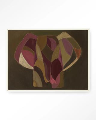 Urban Cotton Wandkleed 'Elefante' 80 x 110cm in Floating Frame - off white