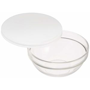 Glazen schaal/kom met deksel - 4x stuks - dia 20 cm - Sla/salade serveren - Schalen/kommen van glas