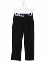 Versace Kids pantalon Medusa à taille à logo - Noir