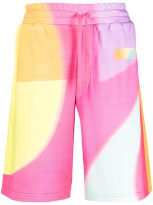 Moschino short de sport à imprimé arc-en-ciel - Rose
