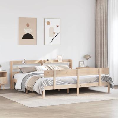 Bedframe zonder matras massief grenenhout 200x200 cm
