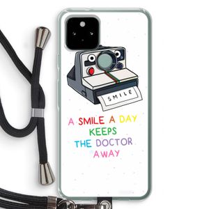 Smile: Pixel 5 Transparant Hoesje met koord