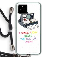 Smile: Pixel 5 Transparant Hoesje met koord