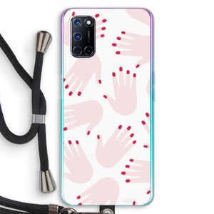 Hands pink: Oppo A52 Transparant Hoesje met koord