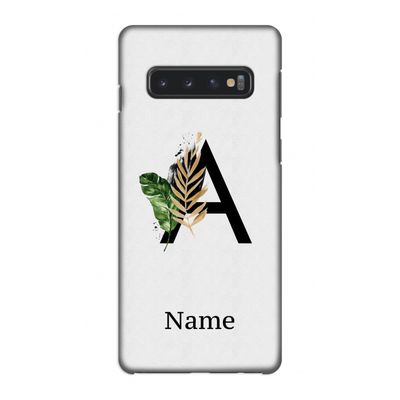 Charcoal Flora: Samsung Galaxy S10 4G Volledig Geprint Hoesje