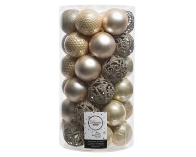 Kerstbal glans mix dia6cm parel - Decoris