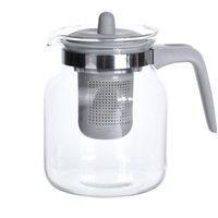 Glazen theepot met grijs filter 1500 ml   - - thumbnail