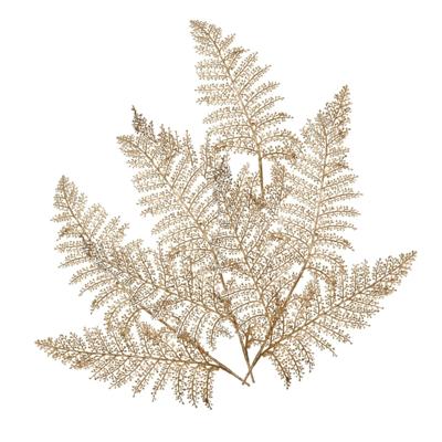 Kunstplant tak varen - 4x - goud - 80 x 30 cm - kunststof - metallic glans - decoratie