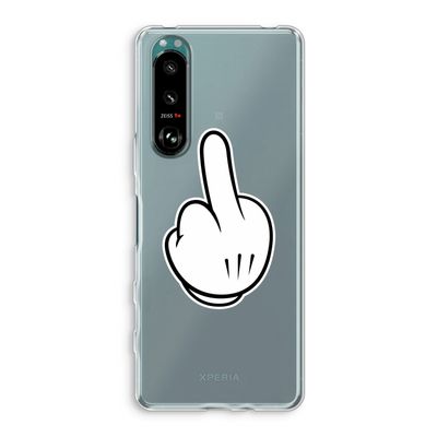 Middle finger black: Sony Xperia 5 III Transparant Hoesje
