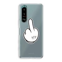 Middle finger black: Sony Xperia 5 III Transparant Hoesje
